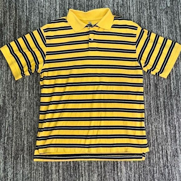 Vintage Wash 90's Mens Polo Size XL Yellow Stripe Collared Short Sleeve Summer - Picture 1 of 5